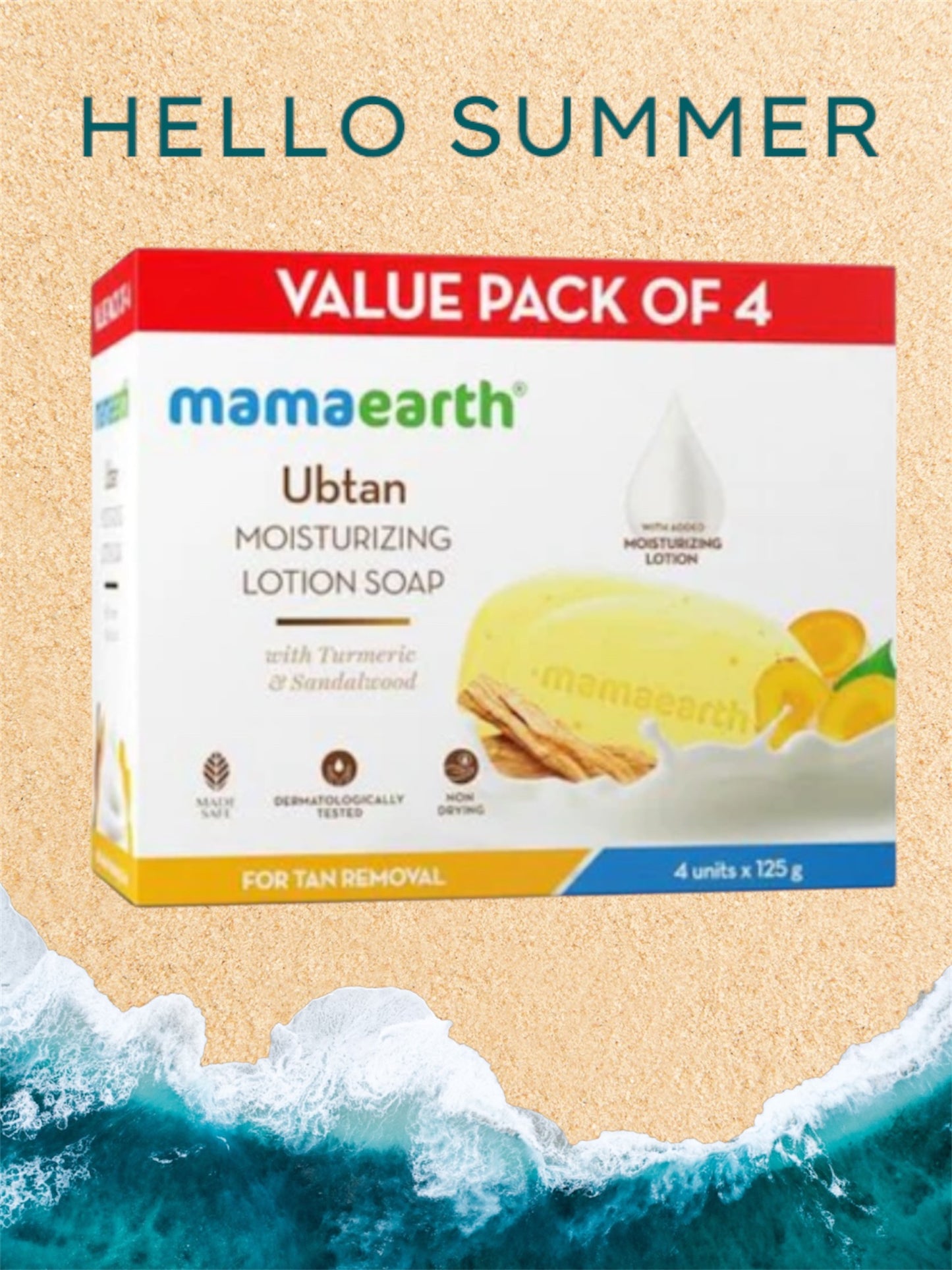 4 different packs of mama earth
