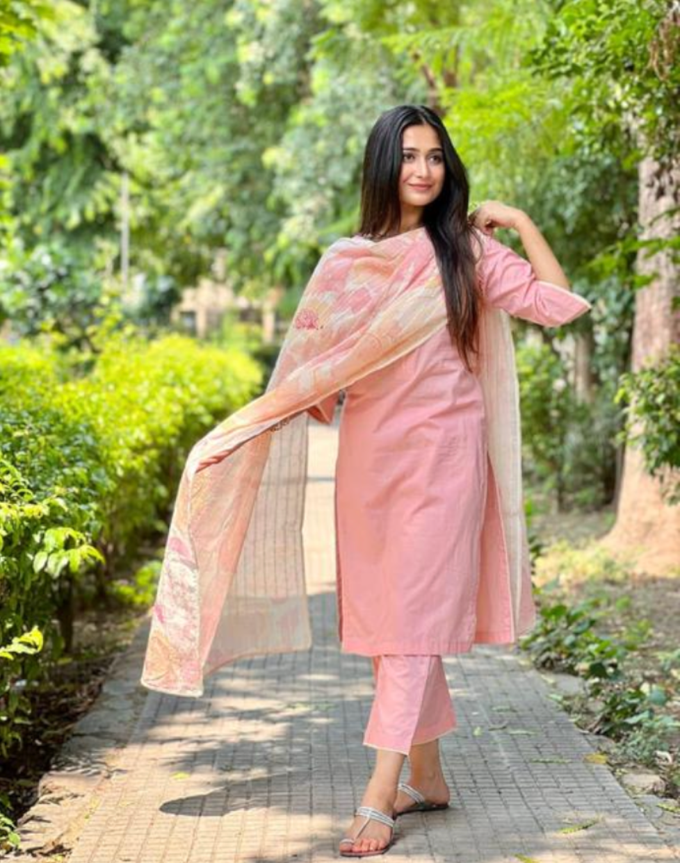 Plain kurta Set with Dupatta