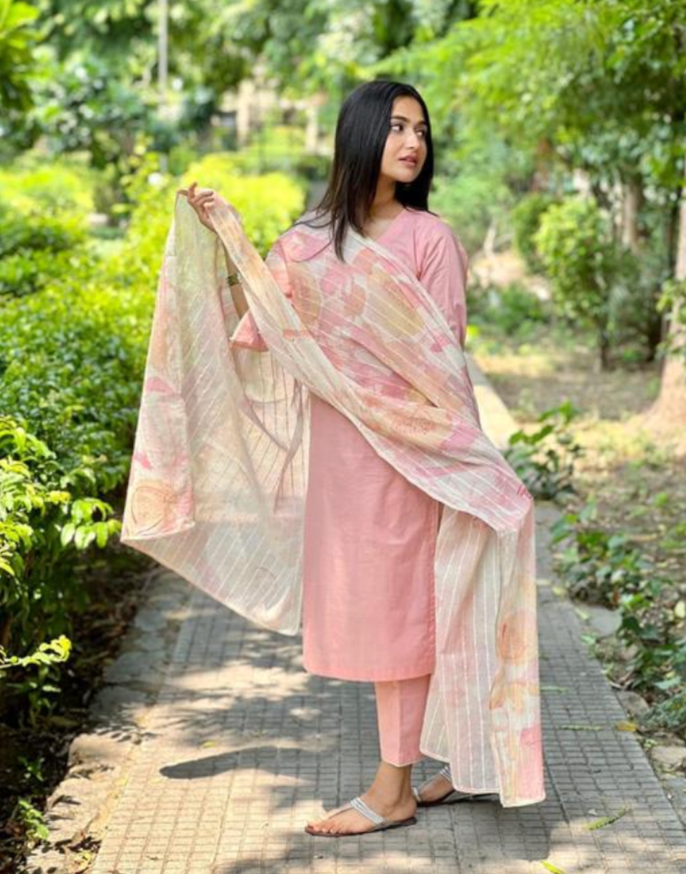 Plain kurta Set with Dupatta
