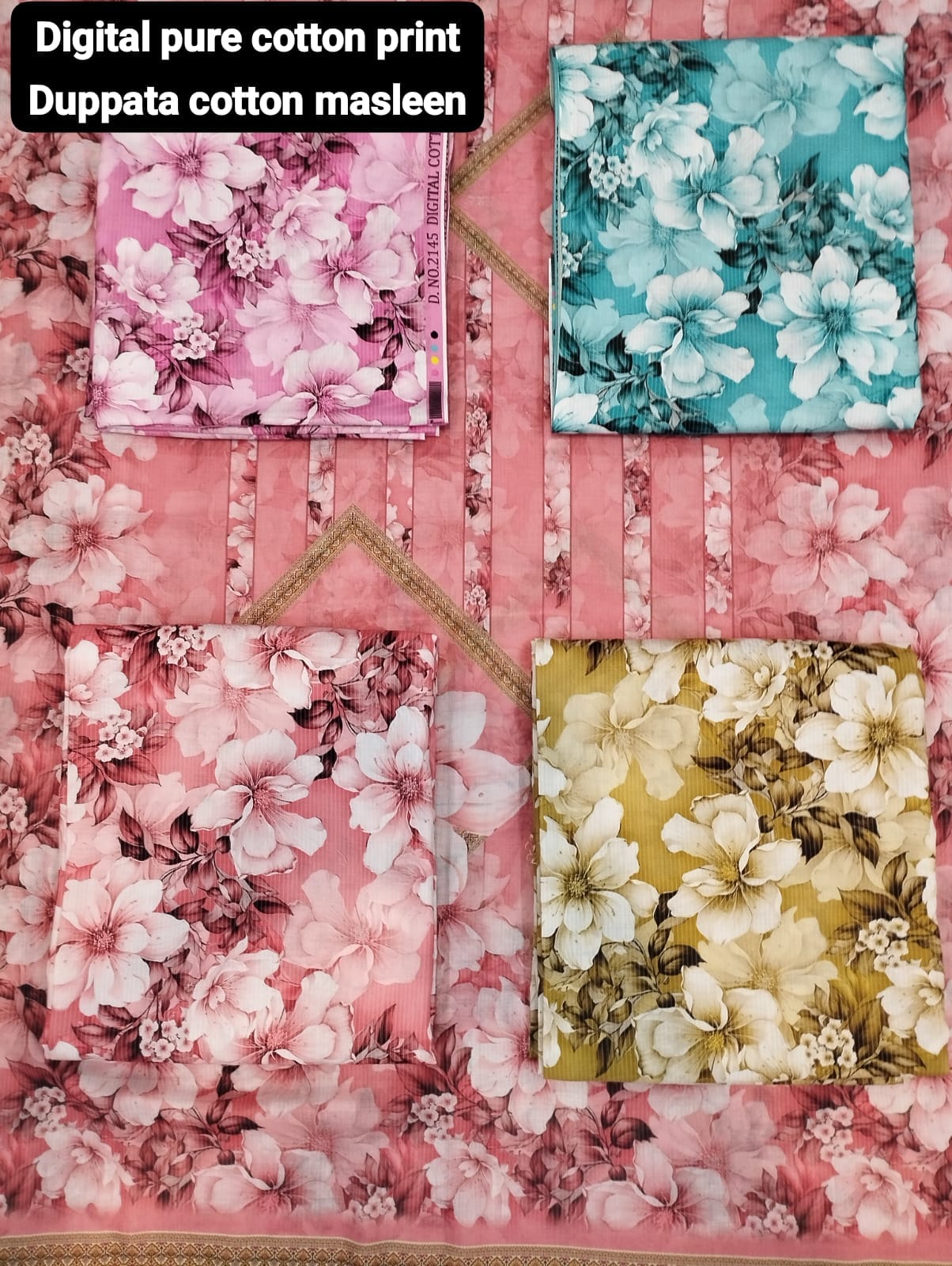 Printed suit with digit print dupatta