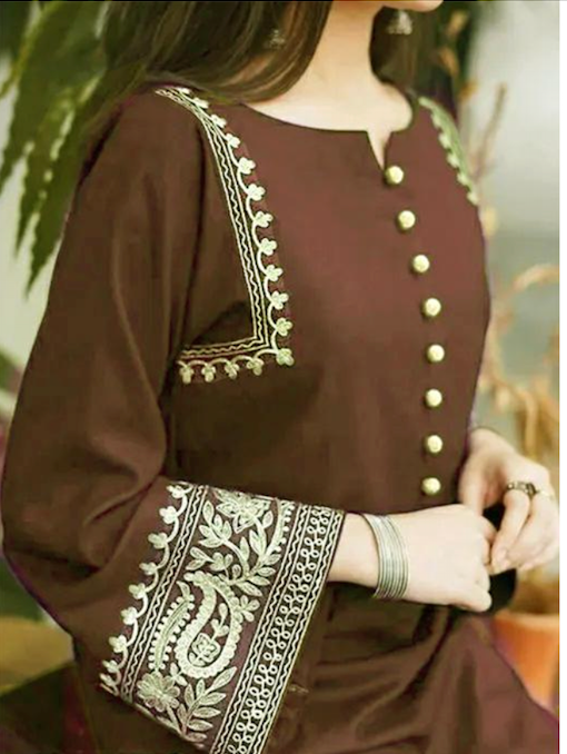 Brown Rayon Kurta Plazo
