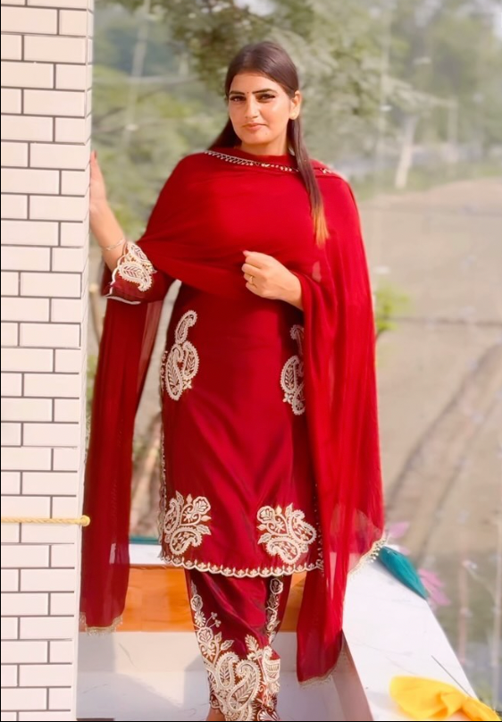 Red Embroidery Suit