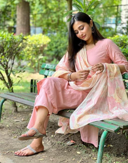 Plain kurta Set with Dupatta