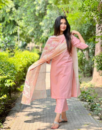 Plain kurta Set with Dupatta