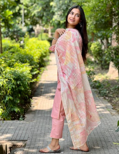 Plain kurta Set with Dupatta