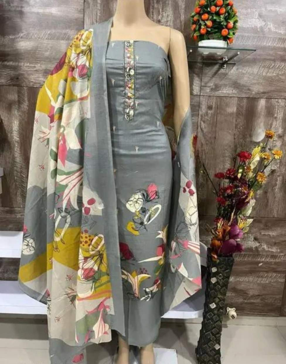 Pure Cotton Unstitched Suit