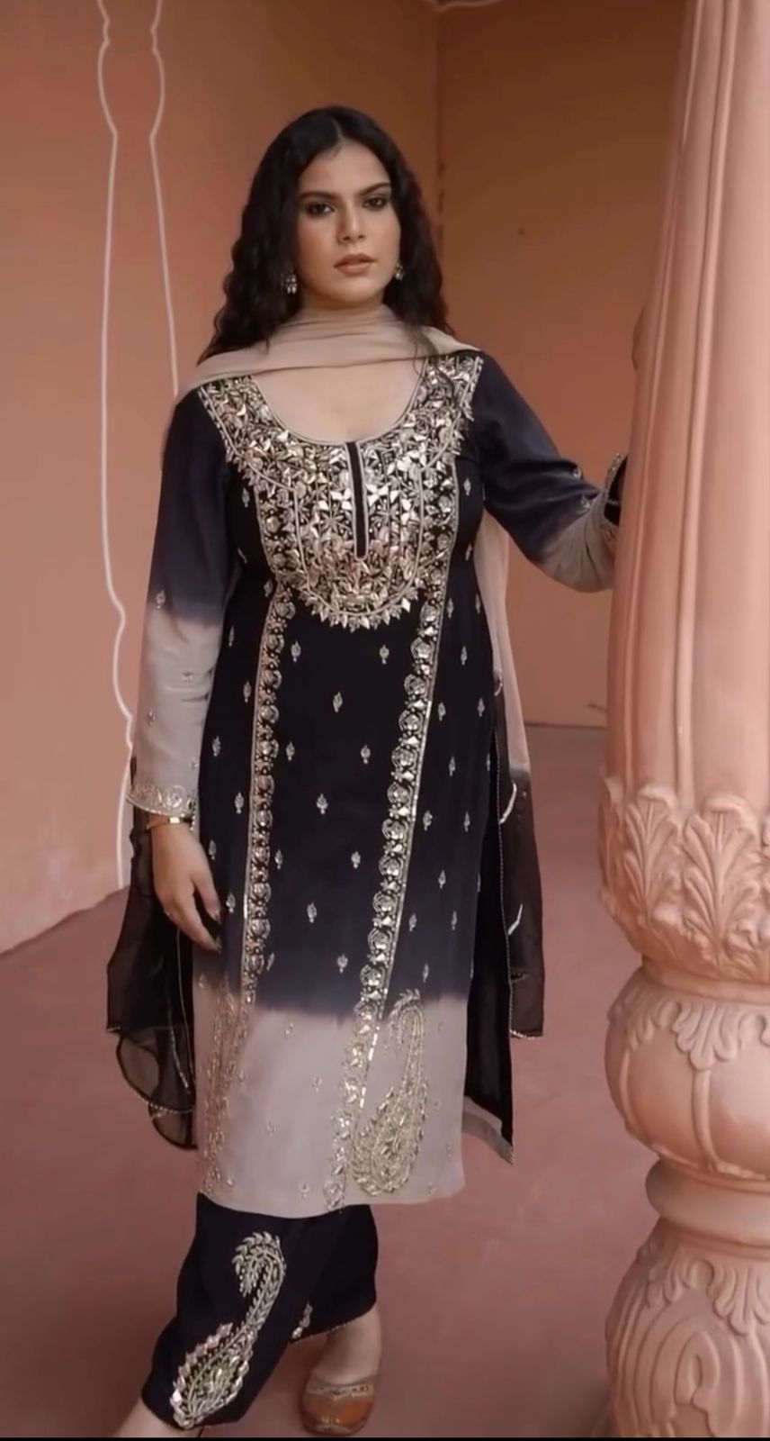 Double Shaded Embroidery Suit