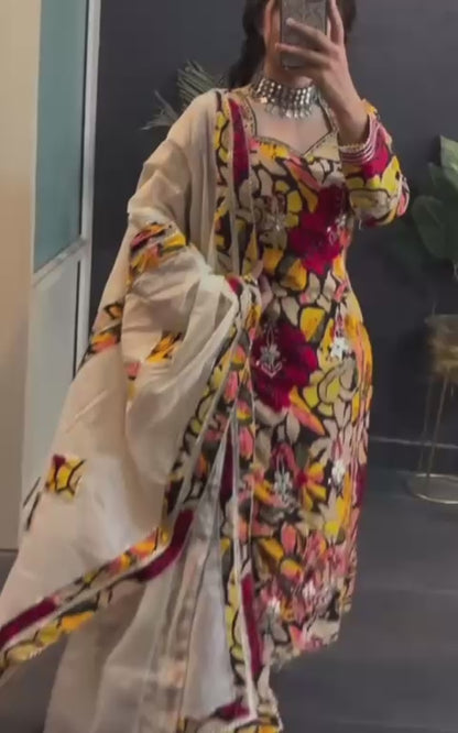 Mirror Work Printed Suit