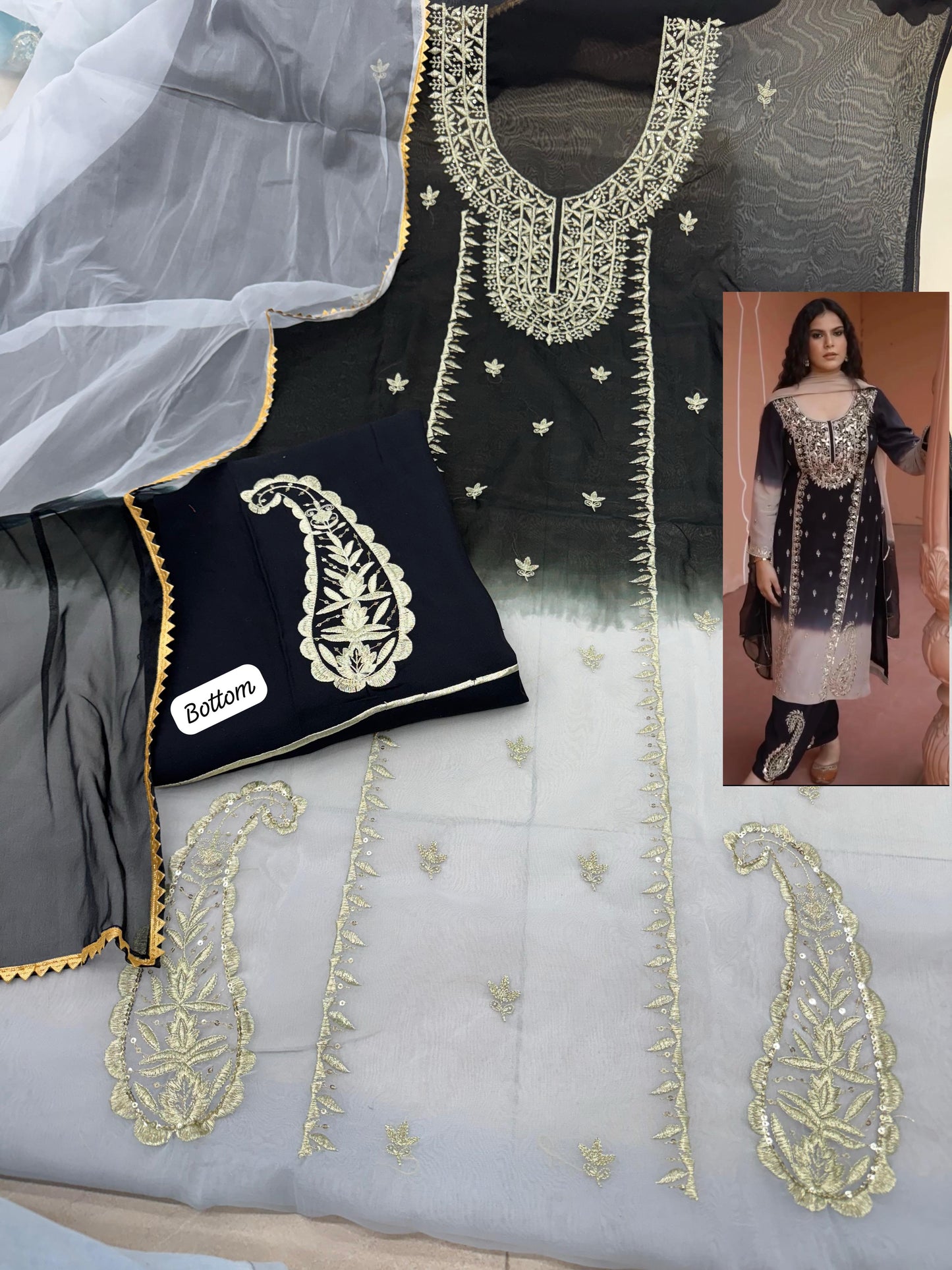 Double Shaded Embroidery Suit